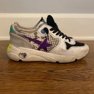 Golden Goose Running Sole/Runners Natural Snake & Violet